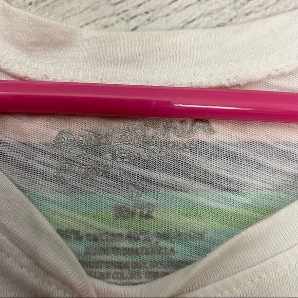 Arizona jeans short sleeve Crewneck striped top w/mini pocket girls sz 10-12 - Picture 3 of 4